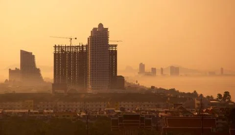 Building on the sunset Stock Photos