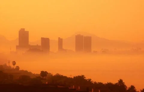 Building on the sunset Stock Photos