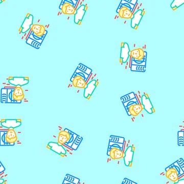 Building superintendent repair worker vector seamless pattern Ilustración de archivo