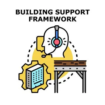 Building support framework concept for project development Stock Illustration