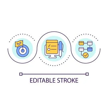 Building target plan loop concept icon 库存插图