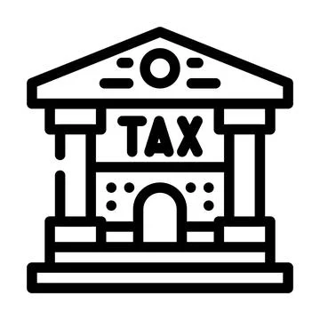 Building tax line icon vector illustration Stock Illustration
