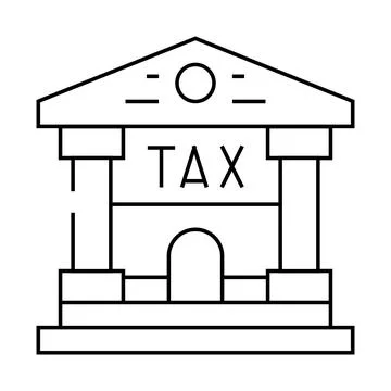 Building tax line icon vector illustration Illustrazione stock
