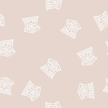 Building tax line vector seamless pattern Stock Illustration