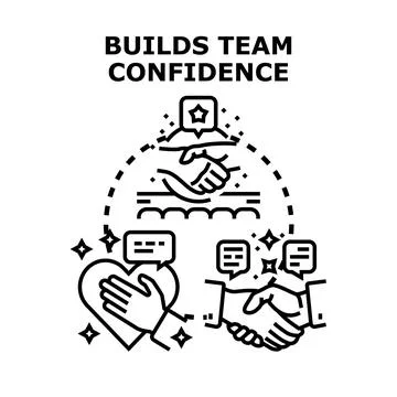 Building team confidence through cooperation and partnership Ilustración de archivo