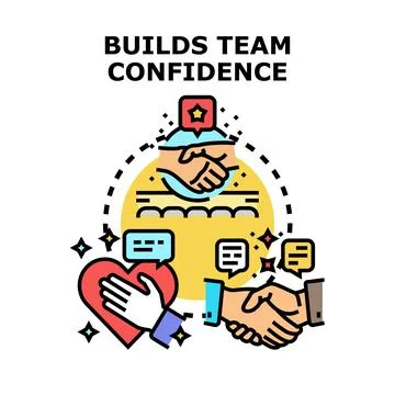 Building team confidence through cooperation and partnership Ilustración de archivo