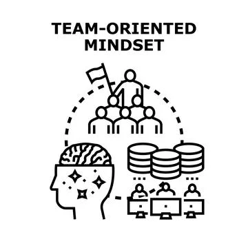 Building a team oriented mindset for business collaboration Stock Illustration