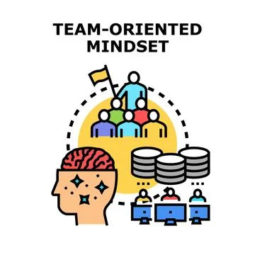 Building a team oriented mindset for business collaboration Stock Illustration