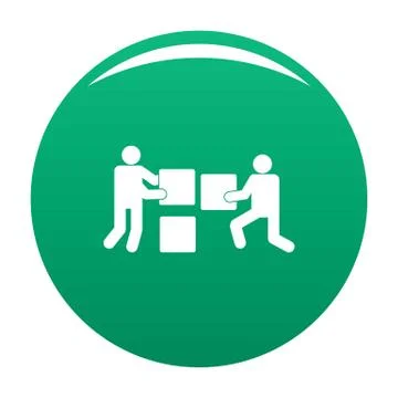 Building teamwork icon green Ilustración de archivo