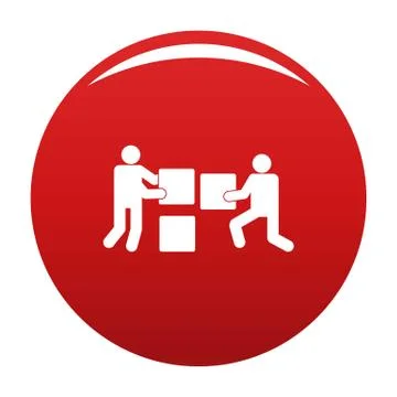 Building teamwork icon red Ilustración de archivo