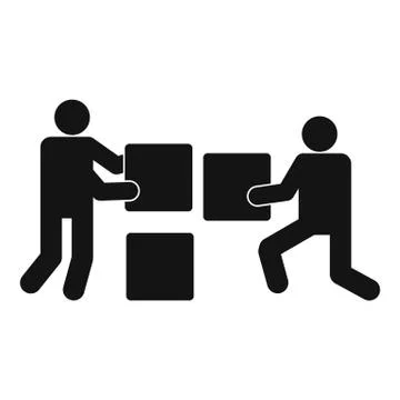 Building teamwork icon, simple style Ilustración de archivo