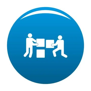 Building teamwork icon vector blue Ilustración de archivo