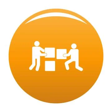 Building teamwork icon vector orange Ilustración de archivo