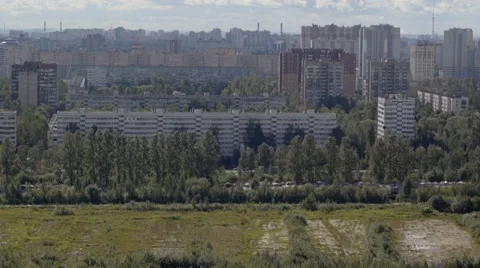 Building texture and runing cloud in Russia, Saint- Petersburg. KAD 4K Stock Footage 67399902