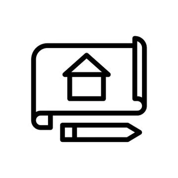 Building thin line icon Ilustración de archivo