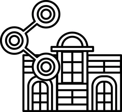 A building with three circles on it Illustrazione stock