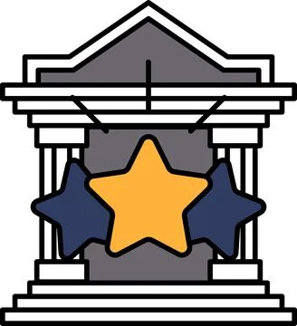A building with three stars on it Ilustración de archivo