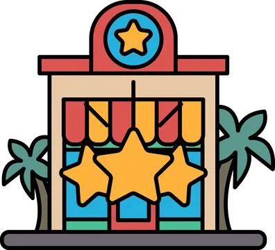 A building with three stars on it Ilustración de archivo