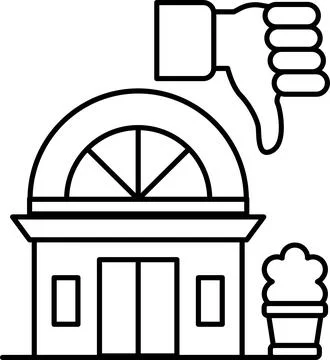 A building with a thumbs down on it Stock Illustration