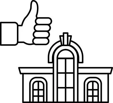 A building with a thumbs up on it Stock Illustration