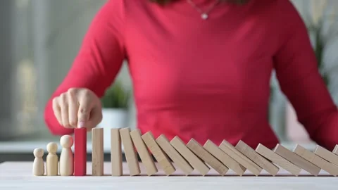Building a Timeline Domino Effect in Action video Video stock 296057928