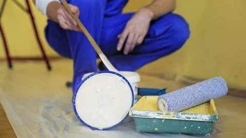 Building tools and paint for room makeover. Stock Footage 152033579