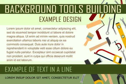 Building tools. Background for text. Construction, decoration, repair of hous Illustrazione stock