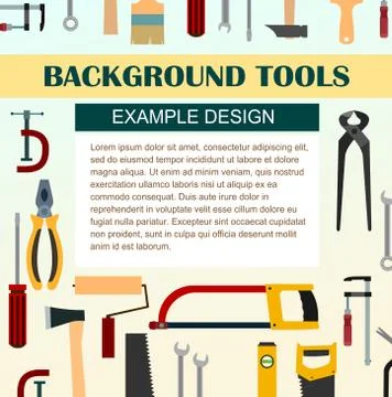 Building tools. Background for text. Construction, decoration, repair of hous Stock Illustration