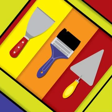 Building tools material design Ilustración de archivo