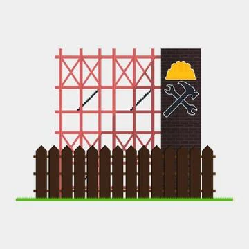 Building tools. Special machines for the construction work. Special equipment Stock Illustration