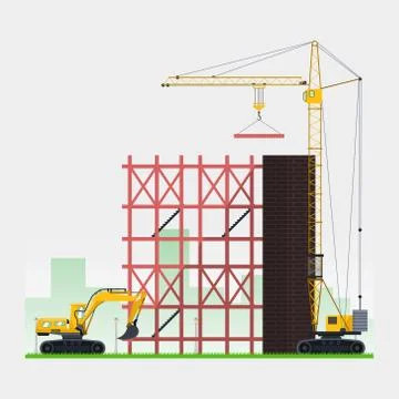 Building tools. Special machines for the construction work. Special equipment Stock Illustration