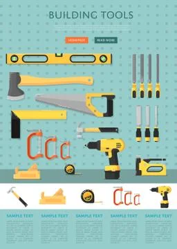 Building tools website template for store Stock Illustration
