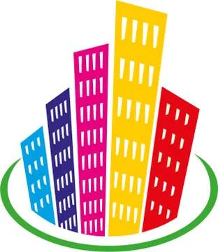 BUILDING TOP VIEW Illustrazione stock