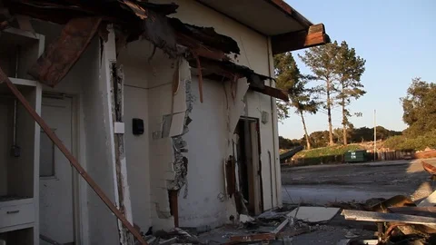 Building torn in half Stock Footage 94695171