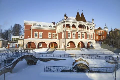 The building of the tourist complex "Myshkin Palace". Myshkin, Yaroslavl region Stock Photos