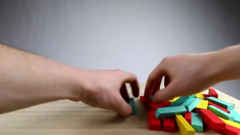 Building a Tower blocks game. Stock Footage 72454514