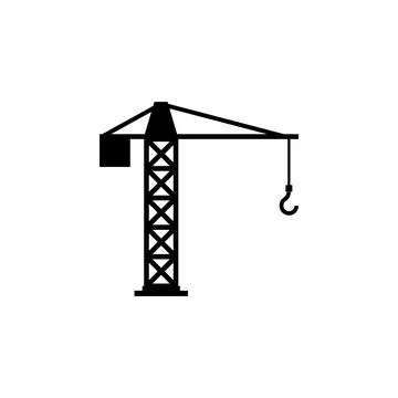 Building Tower Crane Flat Vector Icon Stock Illustration