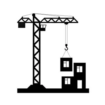 Building Tower crane icon - vector. Ilustración de archivo