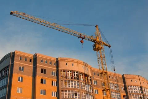 Building tower crane Stock Photos
