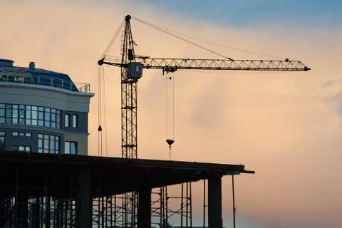Building tower crane Stock Photos