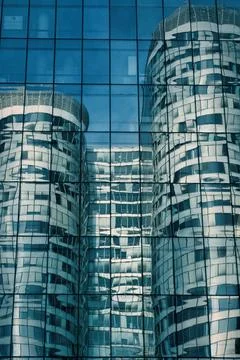 Building tower reflection Stock Photos