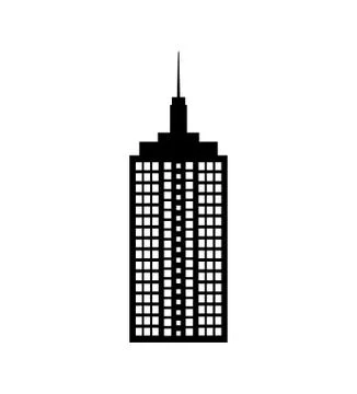 Building tower silhouette icon Ilustración de archivo