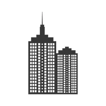 Building tower silhouette icon Ilustración de archivo