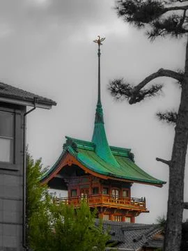 Building with a tower on top, complete with two distinct spires Fotos de archivo