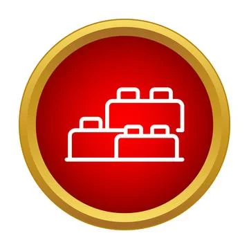 Building toy bricks icon for development and creativity Stock Illustration