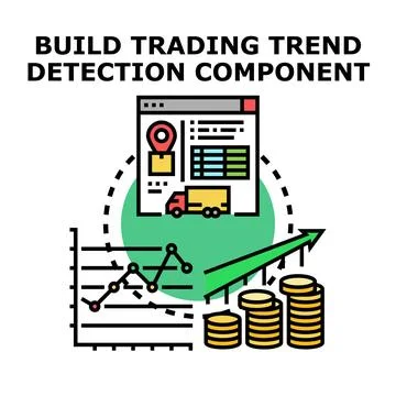Building trading trend detection software component Illustrazione stock