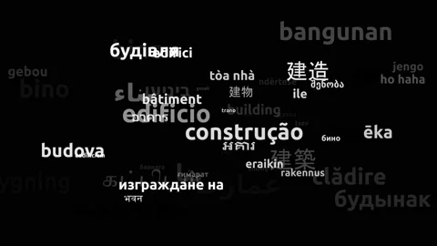 Building Translated in 67 Worldwide Languages Endless Looping 3d Zooming Word Video stock 145200275