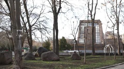 Building with trees in the background  스톡 동영상 333590342