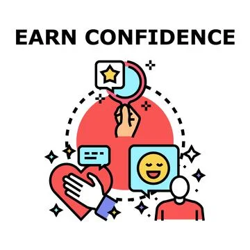 Building trust and earning customer confidence concept Ilustración de archivo