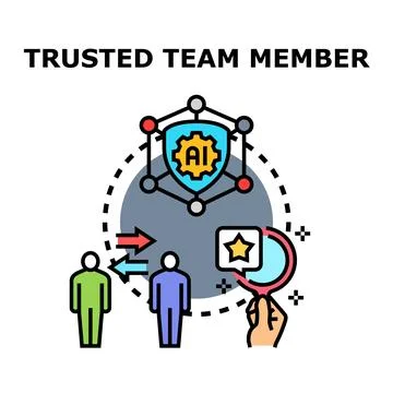 Building trust and evaluation in artificial intelligence team member イラスト素材
